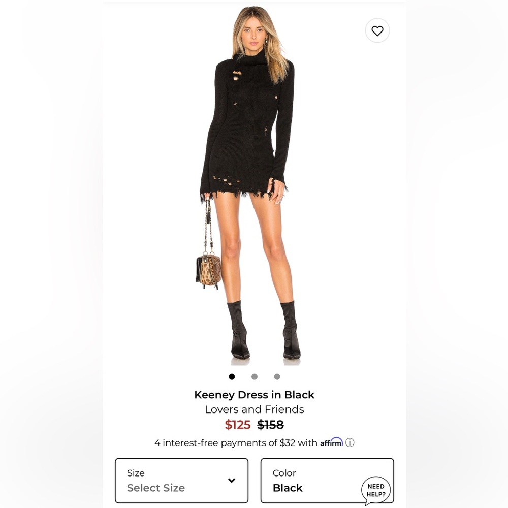 Lovers + Friends Black Mini Dress